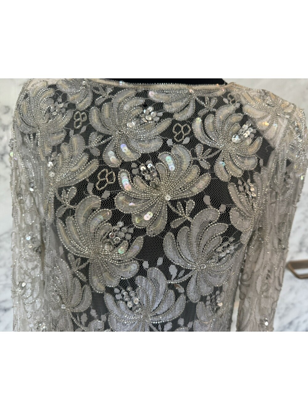 Scala Beaded And Sequined Couture Collection Vintage Dress - Picture 4 of 9